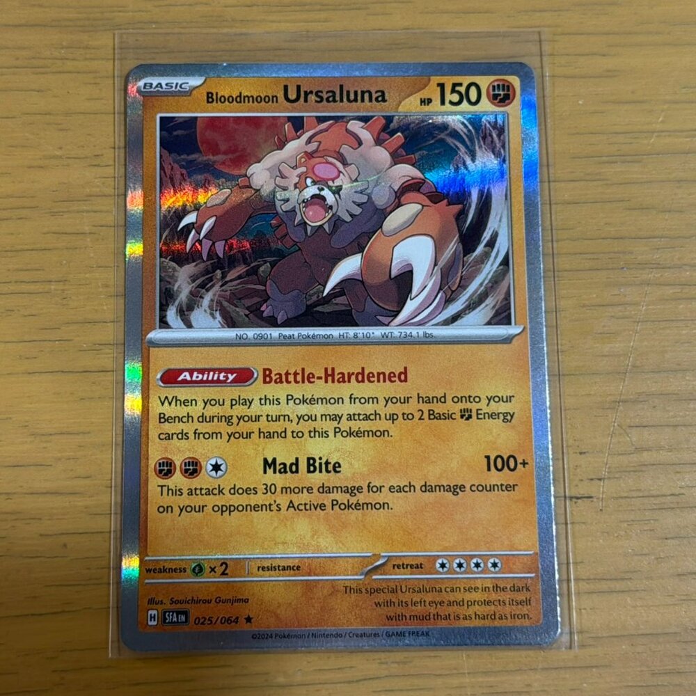 Pokémon Bloodmoon Ursaluna Card - SV: Prismatic Evolution - Holo Rare - Brand Ne